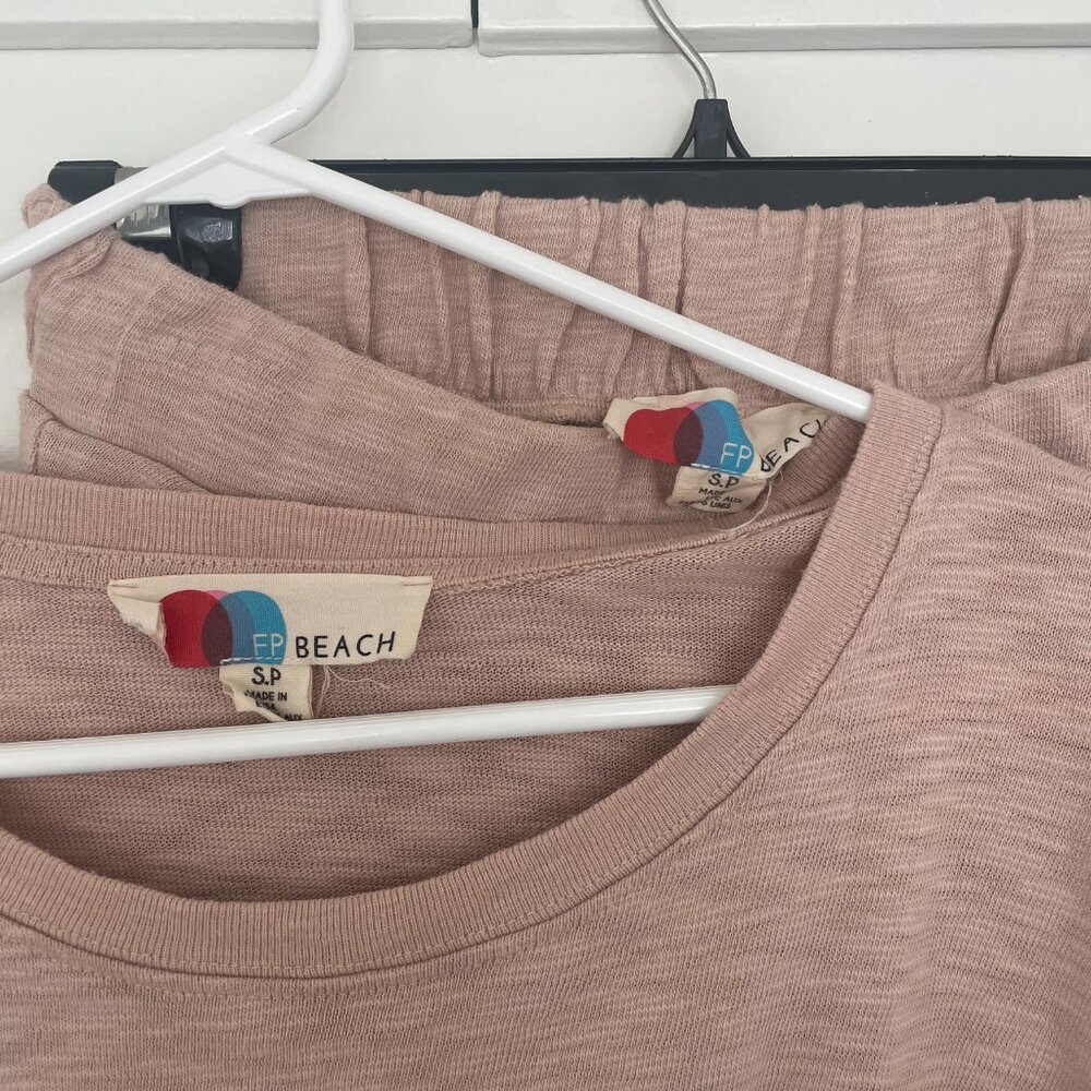 FREE PEOPLE Beach Sweatpants and Sweatshirt Set in Rose Pearl - Picture 4 of 14